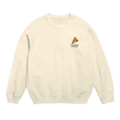 DAMN PIZZA （淡色用） Crew Neck Sweatshirt