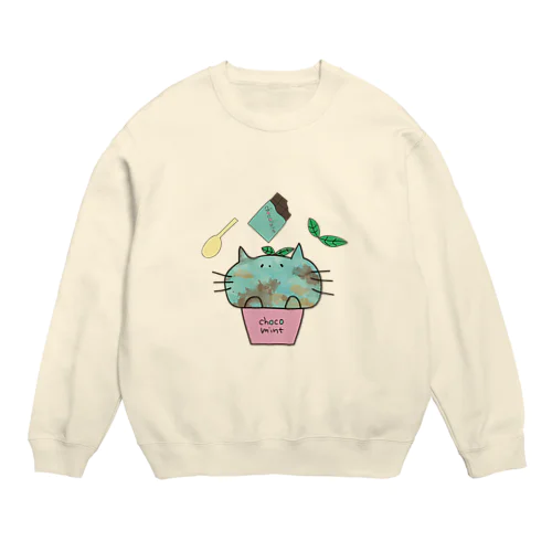 チョコミントにゃんこSP Crew Neck Sweatshirt