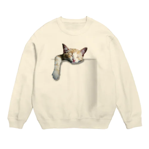 ポケットねこ Crew Neck Sweatshirt