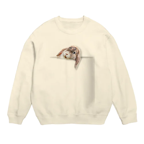 ポケットうさぎ Crew Neck Sweatshirt