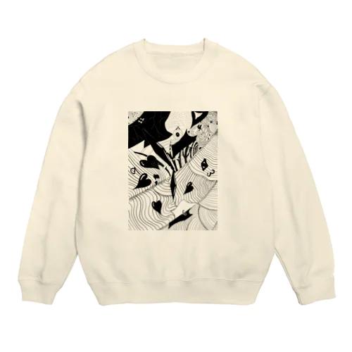 線によるドローイング Crew Neck Sweatshirt