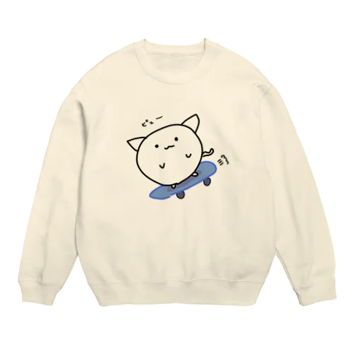 丸ネコさん--スケボー Crew Neck Sweatshirt