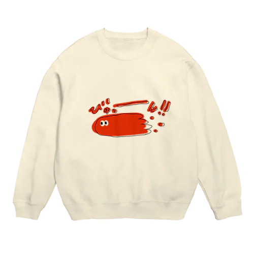 びゅっーん！！真っ赤なぽいぽい君 Crew Neck Sweatshirt