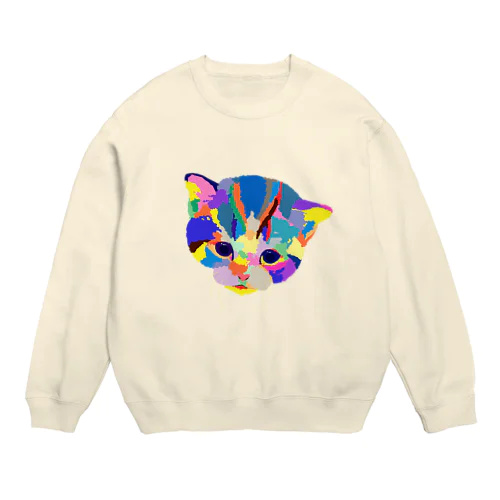 カラフルな猫 Crew Neck Sweatshirt