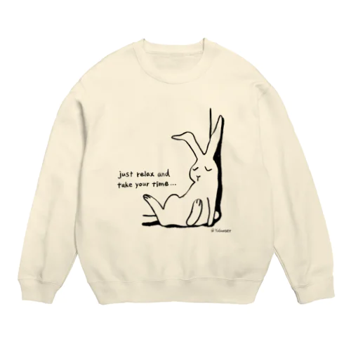 りらっくすうさぎ（黒） Crew Neck Sweatshirt