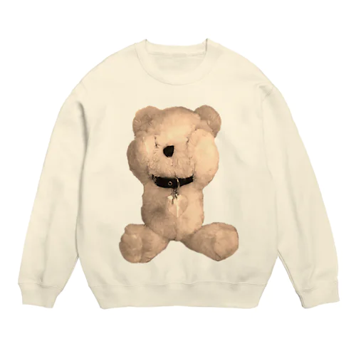 Peek-a-boo Teddy sepia Crew Neck Sweatshirt