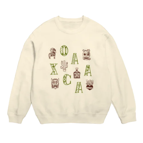 🌍 世界のまち 🇲🇽 メキシコ・オアハカ (イエロー) Crew Neck Sweatshirt