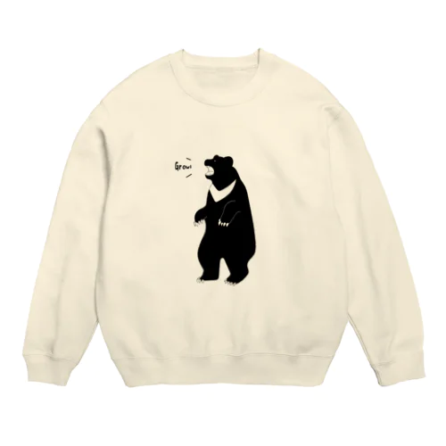 Bear Growling  Crew Neck Sweatshirt