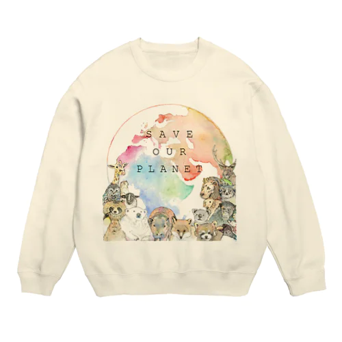 Save our PLANET【文字入り】 Crew Neck Sweatshirt