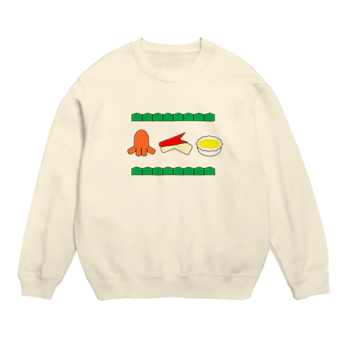 お弁当三銃士 Crew Neck Sweatshirt