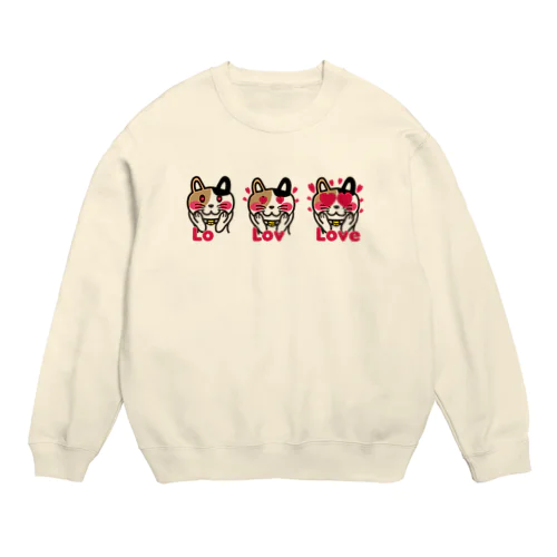 ねこLove Crew Neck Sweatshirt