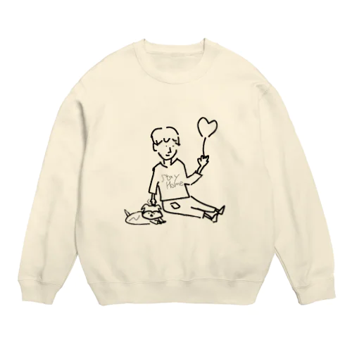 犬と子供【Stay Home】 Crew Neck Sweatshirt