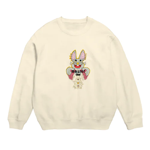 料理がうまいウサギ Crew Neck Sweatshirt