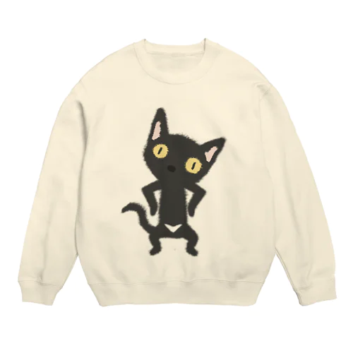  白いおパンツなクロニャンコ Crew Neck Sweatshirt