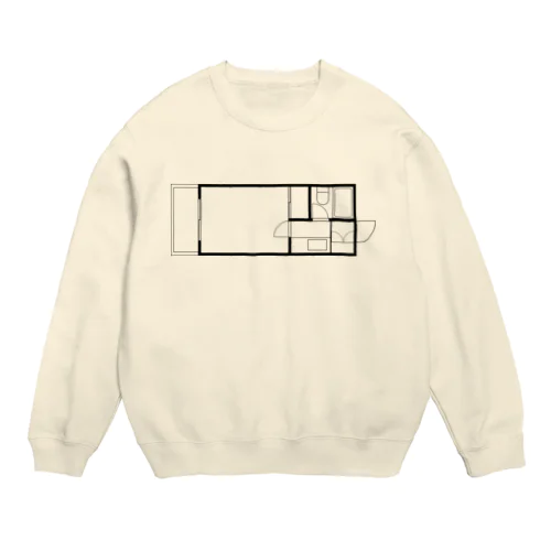 one room black Crew Neck Sweatshirt