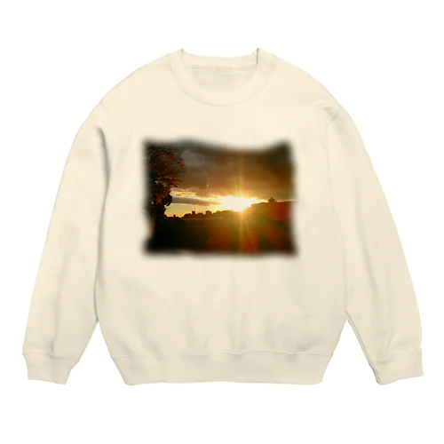 夕日ぼかし絵 Crew Neck Sweatshirt