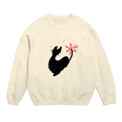 くろねことはな Crew Neck Sweatshirt