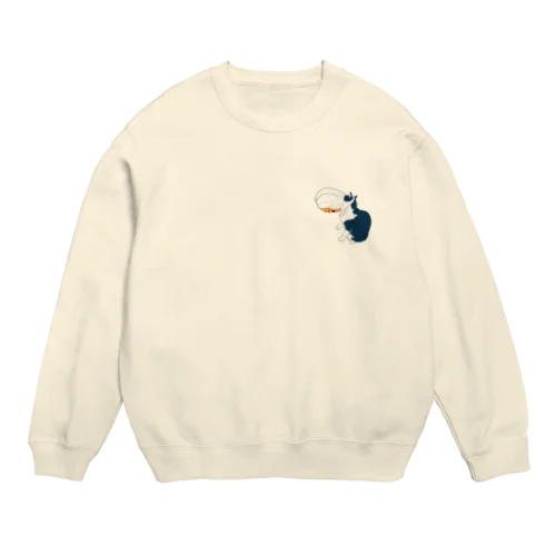 袋が取れない猫 Crew Neck Sweatshirt