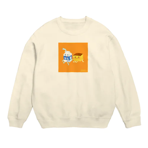 牛乳くんとカステラさん Crew Neck Sweatshirt