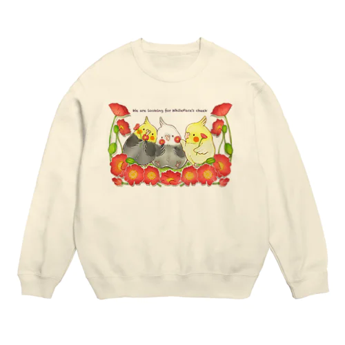 ホワイトフェイスのほっぺをいっしょに探してあげる Crew Neck Sweatshirt