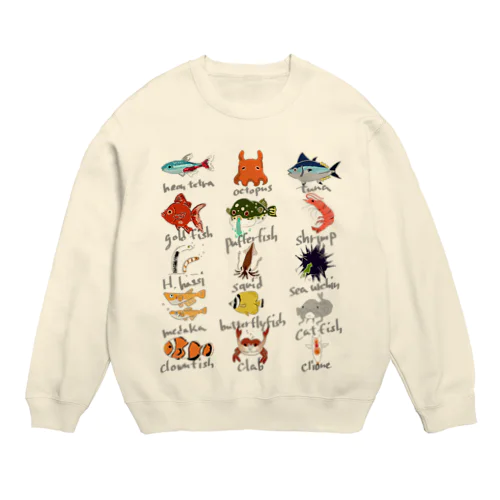 お魚図鑑　ver.2 Crew Neck Sweatshirt