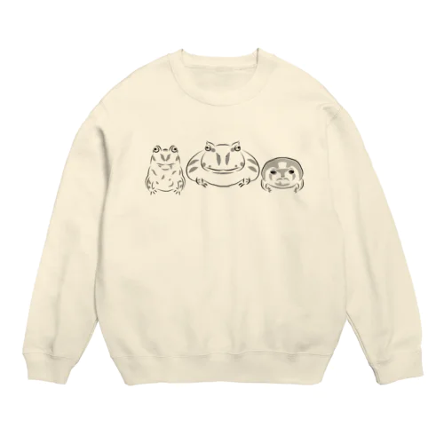 ３匹のカエル Crew Neck Sweatshirt