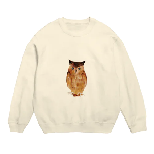 手描き梟 Crew Neck Sweatshirt