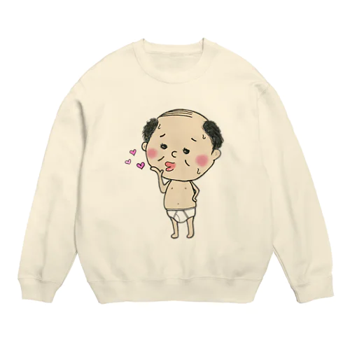 おじさんキッス♥ Crew Neck Sweatshirt