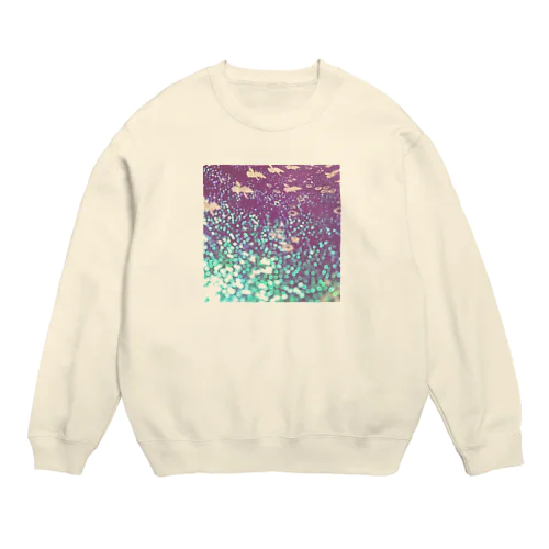 海とオーロラ空 Crew Neck Sweatshirt