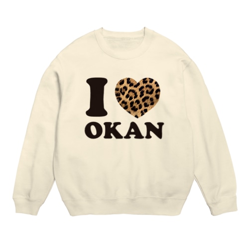 I love okanヒョウ柄 Crew Neck Sweatshirt