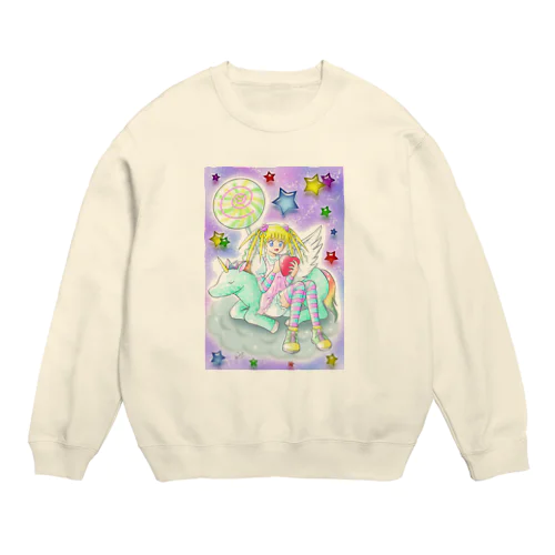 ユニコーンと少女 Crew Neck Sweatshirt