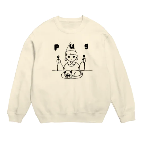 ぱぐたべる Crew Neck Sweatshirt