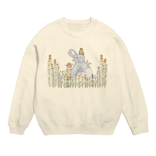 おむつぞうさんとおはな Crew Neck Sweatshirt