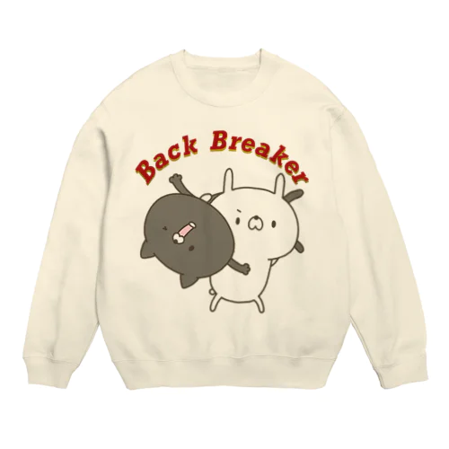 ウサギVSネコ・バックブリーカー Crew Neck Sweatshirt