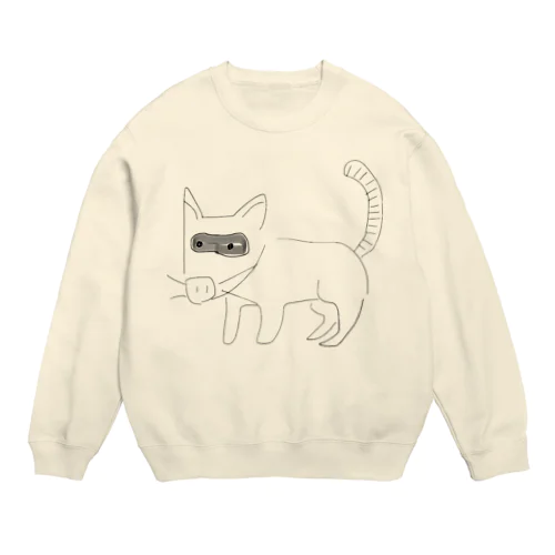 こぶたぬきつねこ Crew Neck Sweatshirt