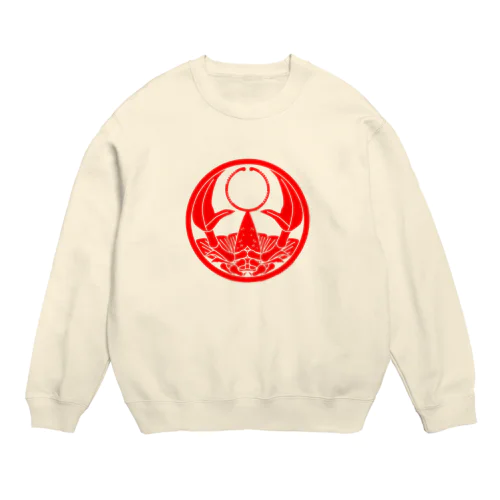 デッカ家紋ザリガニ Crew Neck Sweatshirt