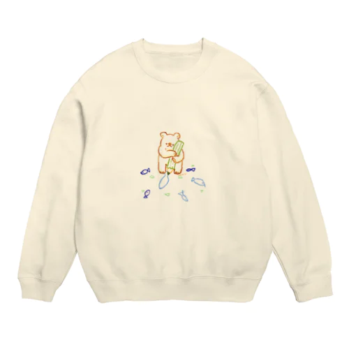 魚食べたいクマ～ Crew Neck Sweatshirt