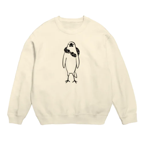 直立のふろしき文鳥 Crew Neck Sweatshirt