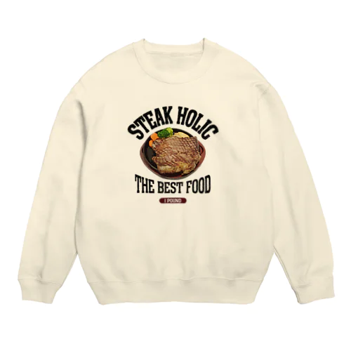 1ポンドステーキ（ビンテージ風） Crew Neck Sweatshirt