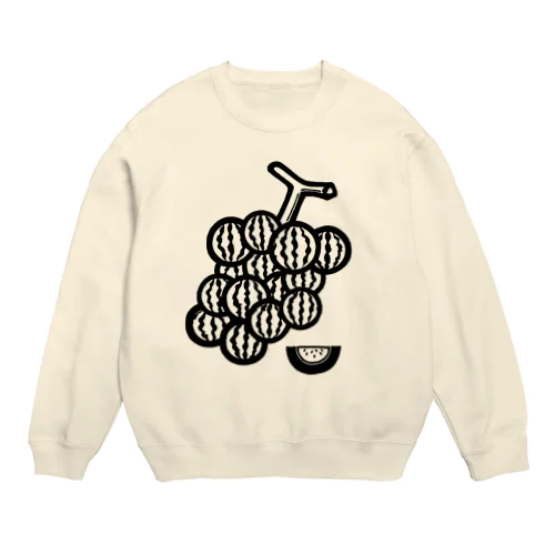 ブドーターメロン(白黒) Crew Neck Sweatshirt