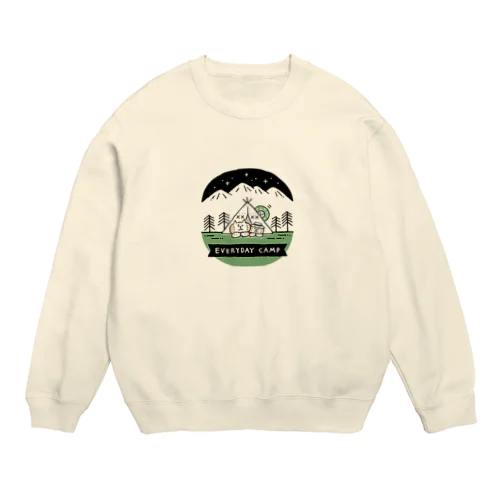 お山でキャンプ(夜) Crew Neck Sweatshirt