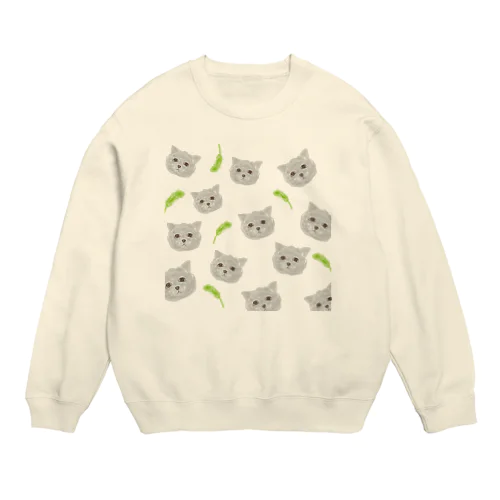 じゃらし猫🐱 Crew Neck Sweatshirt