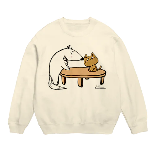 ボルゾイと猫 ぼるる＆おこねここ Crew Neck Sweatshirt