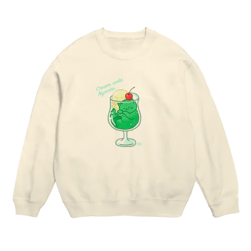 クリームソーダにゃんこ Crew Neck Sweatshirt