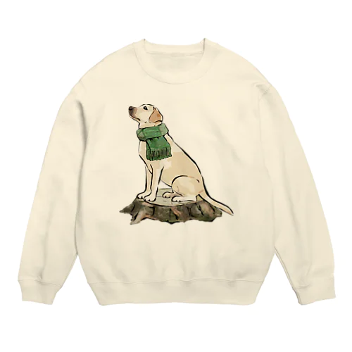 マフラー犬　ラブラドルレトリバー Crew Neck Sweatshirt