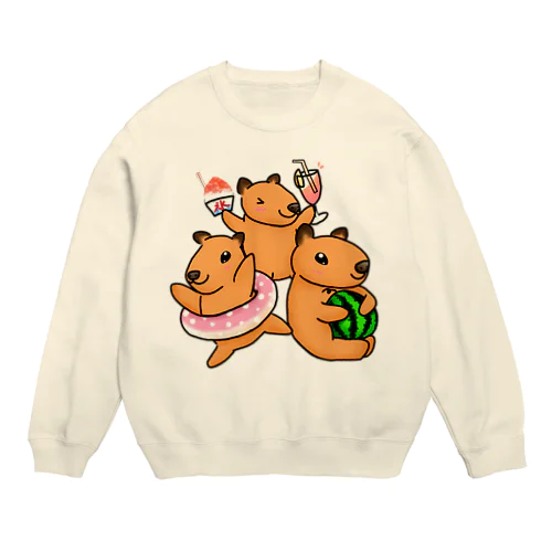 夏を満喫！カピバラず♪ Crew Neck Sweatshirt