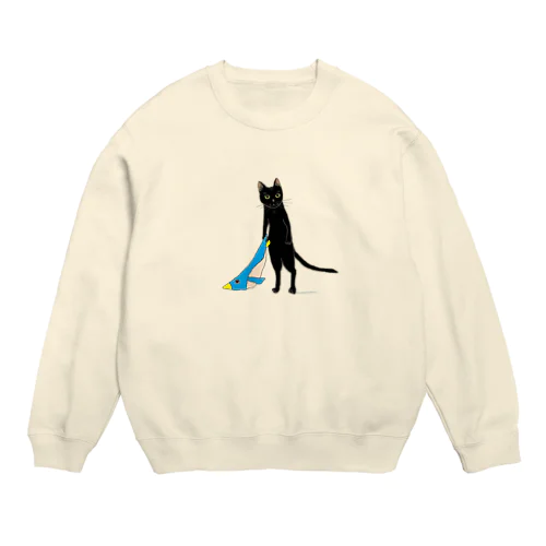 ぺんぎんは友達猫 Crew Neck Sweatshirt