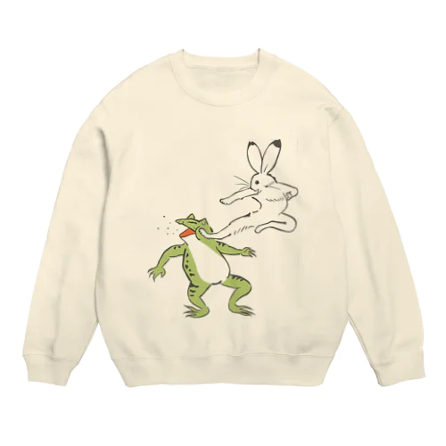 鳥獣戯画うさちゃんキック Crew Neck Sweatshirt