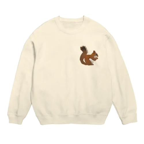 心にリスを Crew Neck Sweatshirt