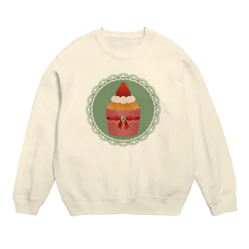 いちごのカップケーキ Crew Neck Sweatshirt